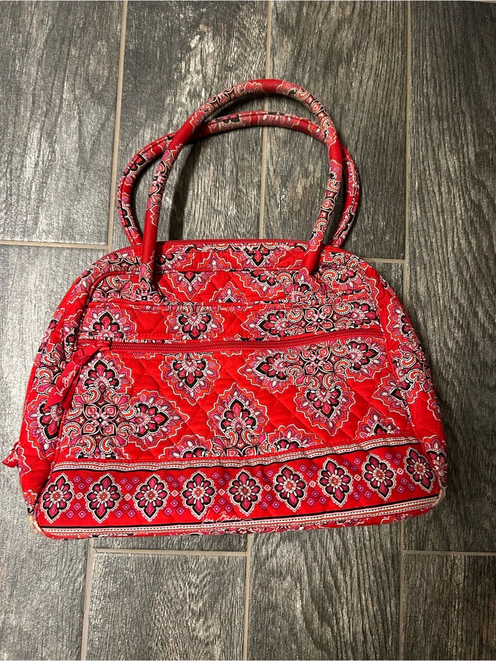 Vera Bradley Red Quilted Paisley Tote